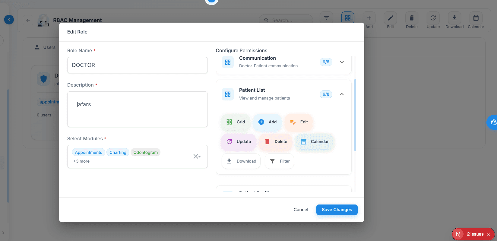 Users, roles and permissions